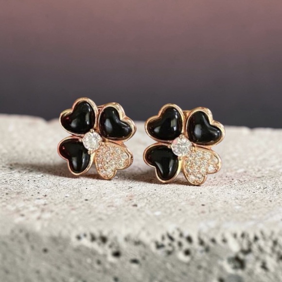 Clover Heart Flower Earrings